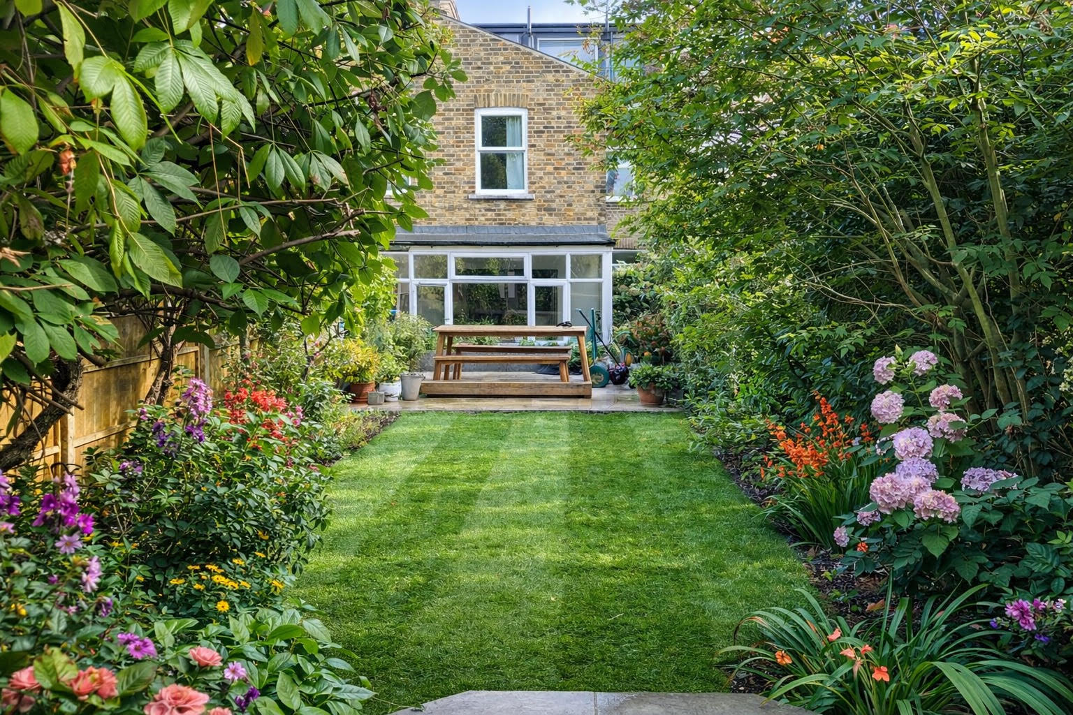Maintained Preston garden with planting